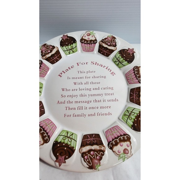 Plate For Sharing Cupcake Plate Decorative Plate Dessert Plate - Picture 2 of 4